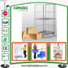 Cages pliables de fil de récipient de petit pain en métal d&#39;entrepôt